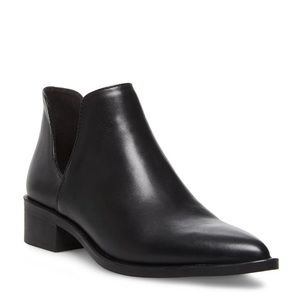 Steven Madden Joella Black Leather Bootie